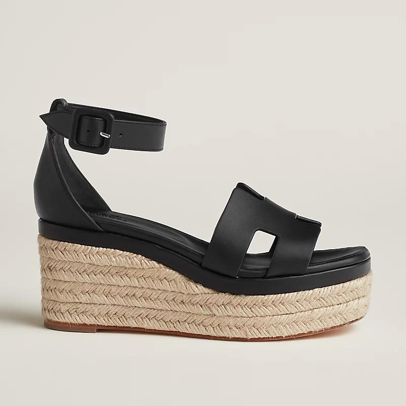 Dép Hermes Elda Espadrille Nữ Đen